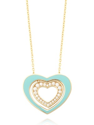 Cetaş Jewelry Cetaş Minima 14 Ayar Altın Taşlı Kalp Kolye