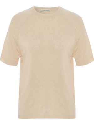 Bisiklet Yaka Kısa Kollu Triko Kazak