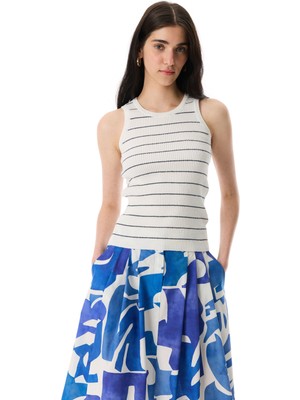 Fitilli Fıtted Kolsuz Triko Kazak