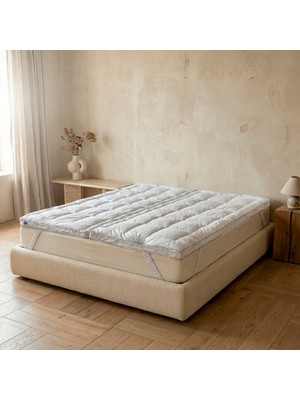 %100 Pamuk Yün 4 Mevsim 2'ye Ayrılabilen Topper 200x200 cm - Nature Pro Comfort Serisi