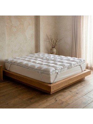 %100 Kaz Tüyü Dolgulu Fermuarlı 2'ye Ayrılabilen Topper 200x200 cm - Piume Pro Comfort