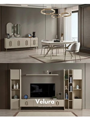 Velura Home & Living Monaco Yemek Odası Takımı + Tv Ünitesi