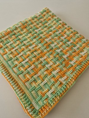 Hobi Kafe El Örgüsü 84CM*84CM Boyutlarında Bebek Battaniyesi