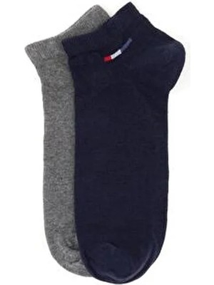 U.S. Polo Assn. 2’li Paket Çorap Gri Lacivert - Regular Fit - Şık ve Rahat Tasarım (Erkek/)