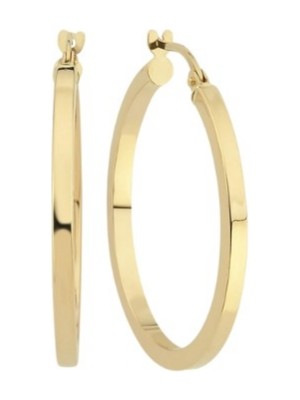 Zümrüt Sarraf 14 Ayar Altın Küt Kesim Halka Küpe Medium