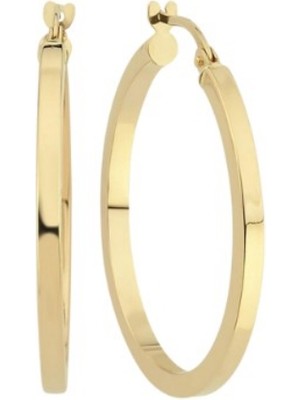 Zümrüt Sarraf 14 Ayar Altın Küt Kesim Halka Küpe