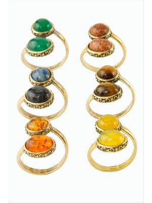 Zero Land Lvsqvr Oval Yuvarlak Doğaltaşlı Otk Yüzük - Enturin