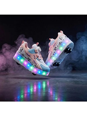 Rocky Işıklı Patenli Pembe Çocuk Spor Ayakkabı