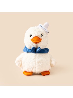 Evidea Soft Şapkalı Ördek Figürlü Yastık - Beyaz - 16X20 cm