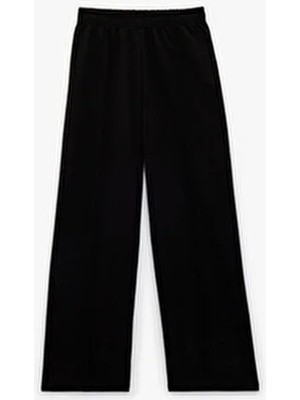 Koton Pamuklu Beli Lastikli Nervürlü Geniş Paça Eşofman Altı