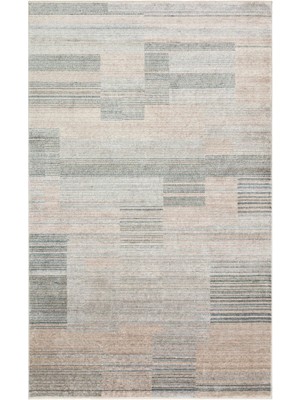 Cool Halı Still Mavi Vizon Bohem Çizgili Modern % 100 Tencel Iplik Doğal El Dokuma Salon Oturma Odası Halısı