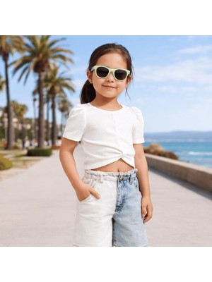 Escabel Kız Çocuk Kot Şort Çift Renk Buz Mavi - Mavi Renkli