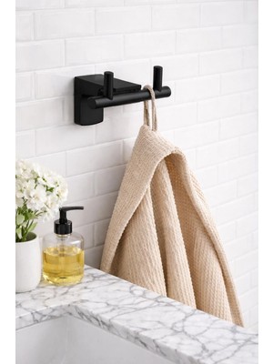 Nil FLORA Siyah Paslanmaz Zamak İkili Askılık