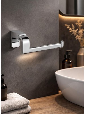 Nil FLORA Krom Paslanamaz Zamak Açık Tuvalet Kağıtlık