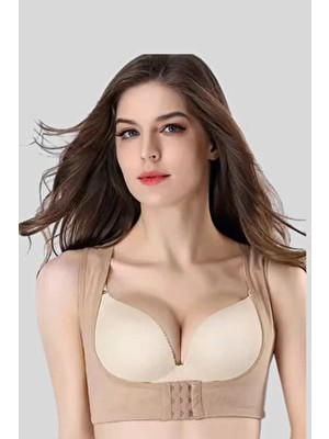 Nuitamore Çapraz Askılı Göğüs Destekleyici Toparlayıcı Korse Bej XL Sıkılaştırıcı Özellik
