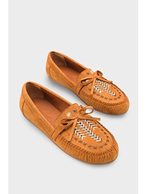 Capone Outfitters Lisabeth Kızılderili Nakışlı Yumuşak Kadın Loafer Ayakkabı