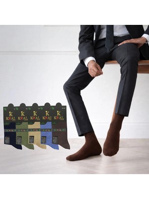 Kral Socks Bambu Erkek Soket Düz Uzun Çorap Klasik Yazlık Dikişsiz 5'Li Premium Set