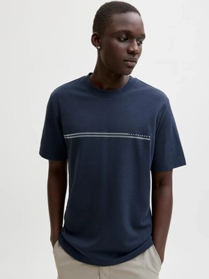 Jack & Jones Jack Jones Jcofusıon Chest Brand Tee Ss Crew Noos Erkek Lacivert Tshirt 12289936-04