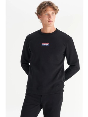 Wrangler Erkek Mid Logo Siyah Erkek Sweatshirt