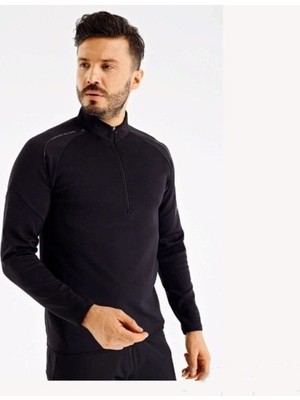 Uhlsport Erkek Yarım Fermuar Sweat Poly. Kevin Siyah 3202319