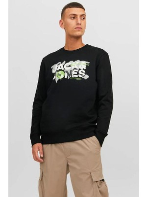 Jack & Jones Dust Erkek Siyah Bisiklet Yaka Sweatshirt