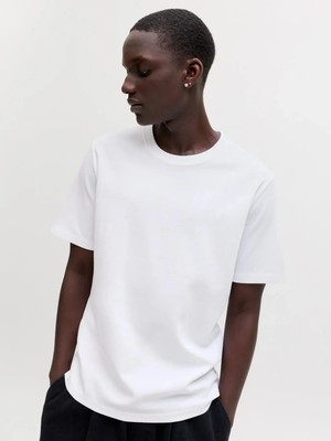 Jack Jones Jprblaethan Ss Logo Tee Sn Erkek Beyaz Tshirt 12292340-01