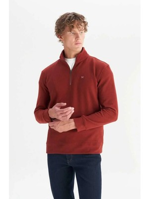 Wrangler Pamuklu Regular Fit Dik Yaka Fermuarlı Selanik Örgü Sweatshirt