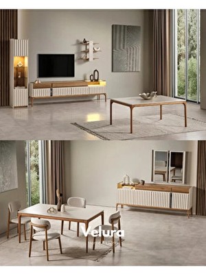 Velura Home & Living Alfa Yemek Odası Takımı + Tv Ünitesi