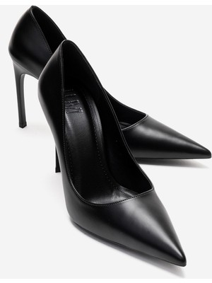 Luvi Velorıen Siyah Cilt Kadın Topuklu Ayakkabı