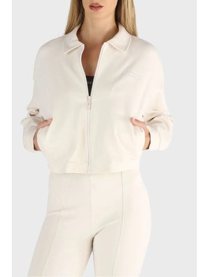 Guess Logolu Regular Fit Klasik Yaka Scuba Ceket V6RQ17KD822 Bayan Ceket V6RQ17 KD822 G9L9