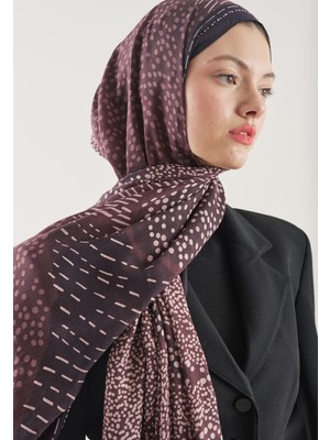 Fresh Dot Elegance Desen Rami Şal Mürdüm