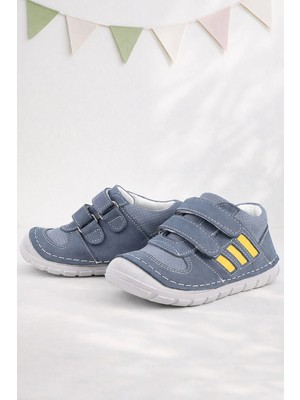 Rakerplus Grizzy Hakiki Deri Gri İlk Adım Unisex Bebek Ayakkabısı