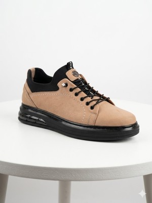 Gamze 718 Kum Nubuk Balon Taban Hakiki Deri Günlük Erkek Ayakkabı