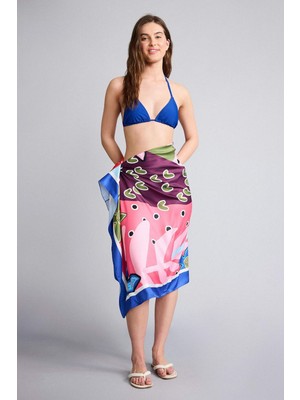 DeFacto Regular Fit Desenli Saten Plaj Eteği B1443AX25HS