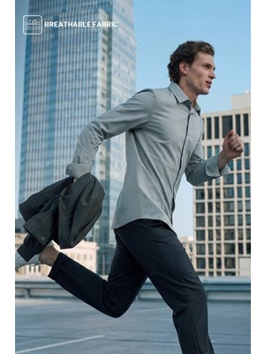 DeFacto Kolay Ütülenebilir Slim Fit Basic Gömlek F9884AX26SP