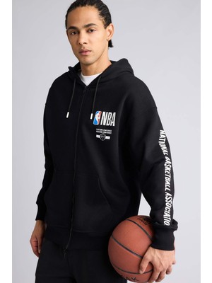 DeFacto NBA Wordmark Oversize Kapüşonlu Hırka G0264AX26SP