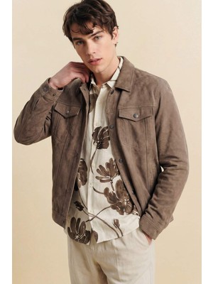 DeFacto Slim Fit Polo Yaka Süet Mont G7246AX26SP