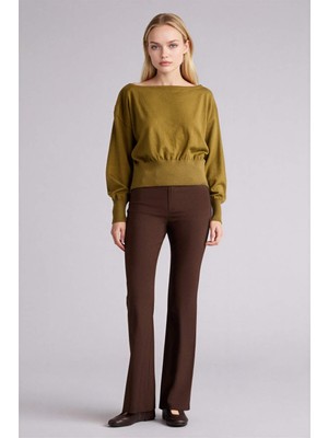 DeFacto Flare Fit Fermuarlı Normal Bel Bengalin Pantolon G2313AX26SP