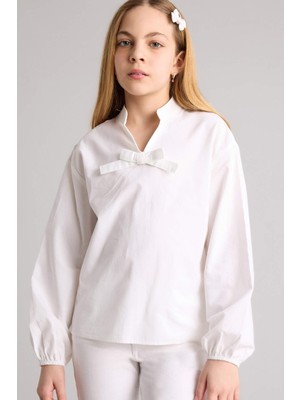 DeFacto Poplin Bluz Kız Çocuk G7550A826SP