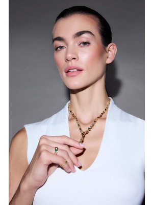Reis x DeFacto Taşlı Gold Kolye G2676AXNS