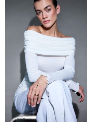 Reis x DeFacto Taşlı Gold Şahmeran G2691AXNS