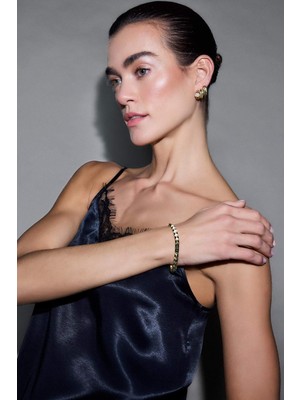 Reis X DeFacto Kare Figürlü Gold Bileklik G2697AXNS