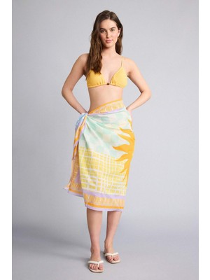 DeFacto Regular Fit Palmiye Desenli Pamuklu Pareo E8220AX25HS