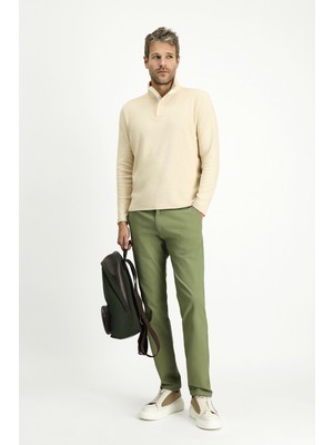 Kiğılı Regular Fit Standart Kesim Likralı Kanvas / Chino Pantolon