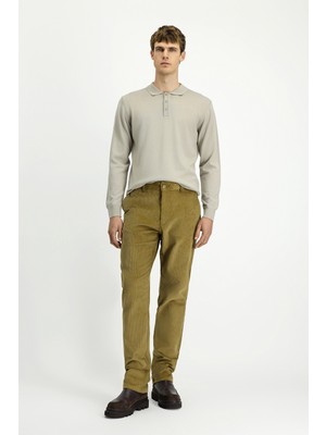 Kiğılı 4 Drop Relaxed Fit Rahat Kesim Likralı Kadife Pantolon