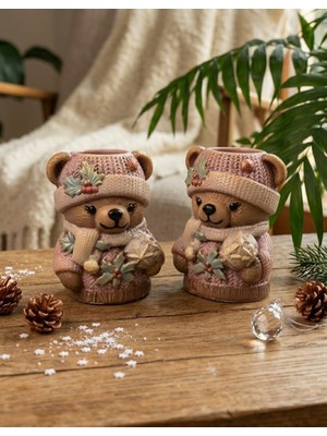 Gardenya Sevgiliye Romantik Hediye Ayıcıklar 2 ' Li Set ( 9 cm x 6 cm )