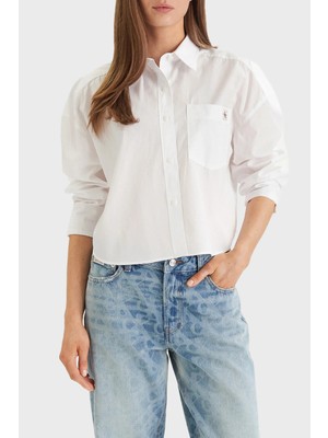 Calvin Klein Pamuklu Regular Fit Logolu Uzun Kollu Gömlek LV047F148GYAA Bayan Gömlek LV047F148G Yaa