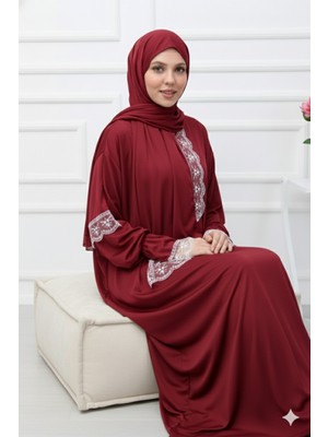 Defka Tek Parça Başörtülü Kadın Namaz Elbisesi