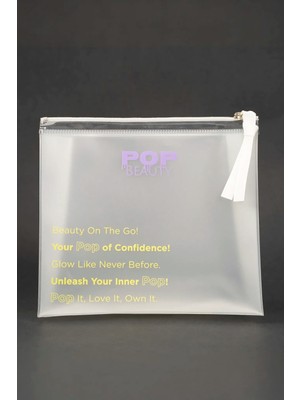 Pop Beauty Su Geçirmez Fermuarlı Şeffaf Makyaj ve Kozmetik Çantası