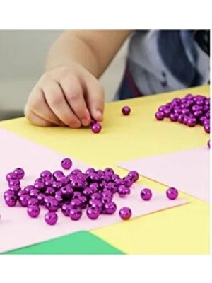 KİKA Renkli Boncuk 8cm 63LÜ Mor